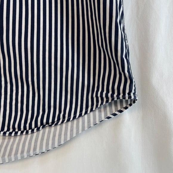 Tommy Hilfiger Short Sleeve Button Down Shirt Navy White Stripe Men L VINTAGE - Picture 15 of 15